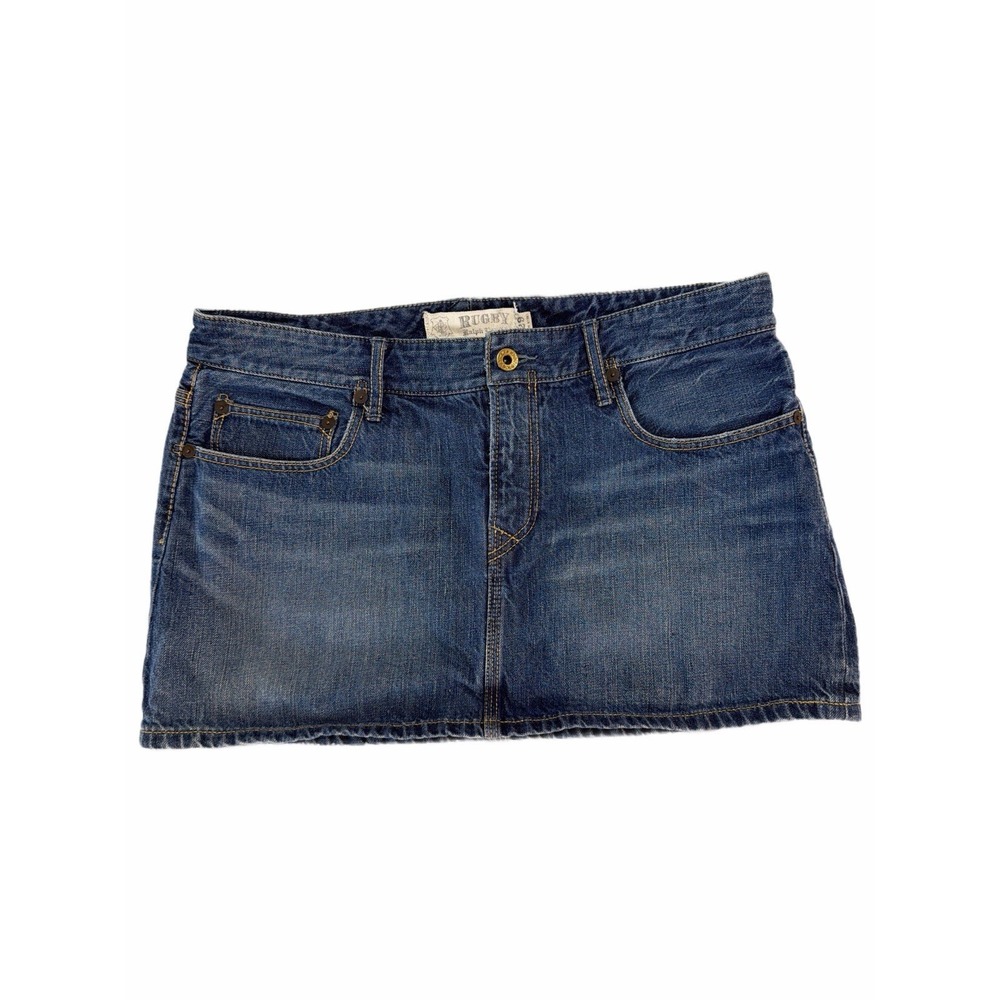 VTG Ralph Lauren Rugby Denim Mini Skirt Sz 29